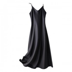 Relaxed Silk Satin Slip Dress - Elegant