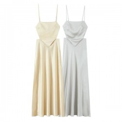 Lightweight Satin Slip Dress With Scarf Detail