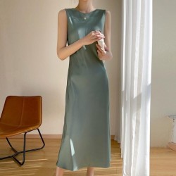 Practical Satin Slip Dress With Acetate Feel