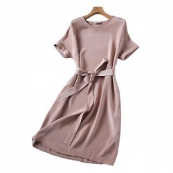 Practical Satin Acetate Wrap Dress With Tie