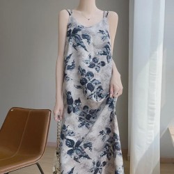 Classic Elegant V-Neck Satin Slip Dress With