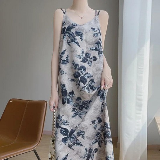 Classic Elegant V-Neck Satin Slip Dress With