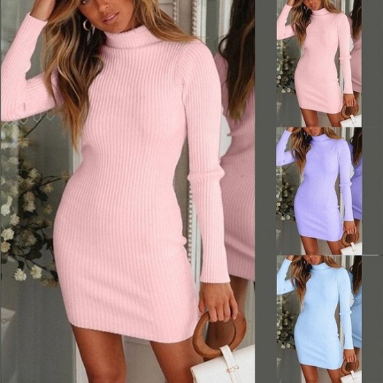Everyday Turtle Neck Sweater Dresses