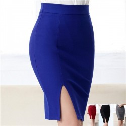 Comfort Office Elegant Pencil Skirt withSide Slit