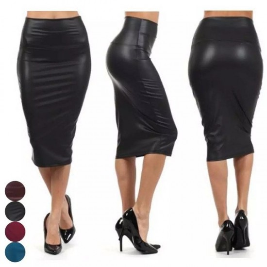 Everyday Faux Leather Pencil Skirt